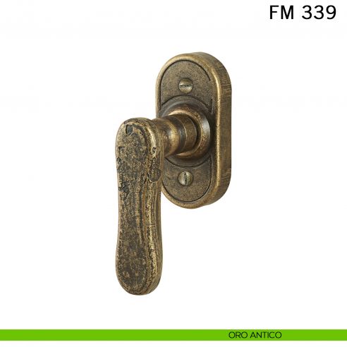 Maniglia in ferro per finestra martellina DK FM 339 Il Forgiato oro antico