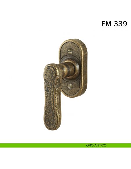 Maniglia in ferro per finestra martellina DK FM 339 Il Forgiato oro antico