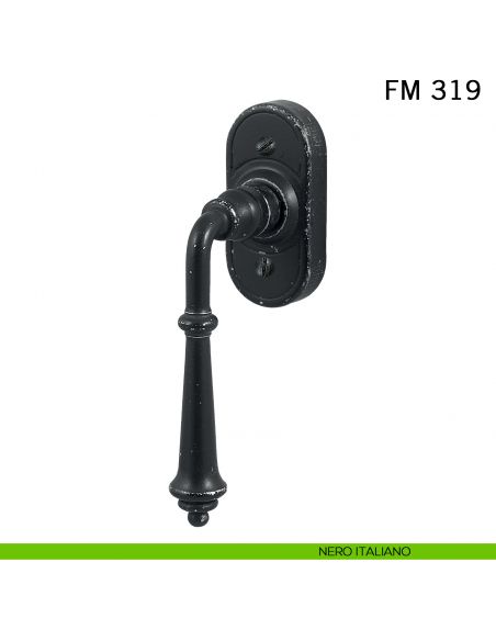 Maniglia in ferro per finestra martellina DK FM 319 Il Forgiato nero italiano