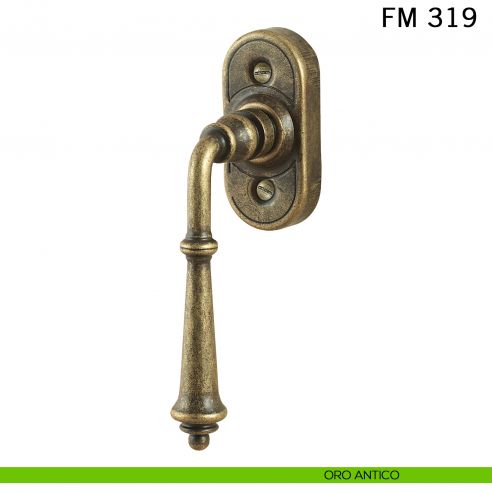 Maniglia in ferro per finestra martellina DK FM 319 Il Forgiato oro antico