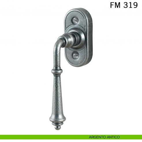 Maniglia in ferro per finestra martellina DK FM 319 Il Forgiato argento antico