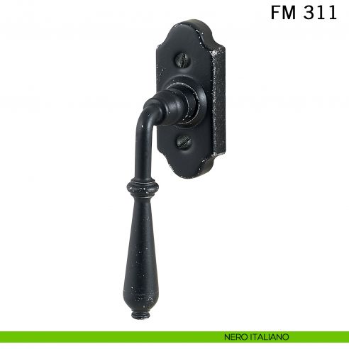 Maniglia in ferro per finestra martellina DK FM 311 Il Forgiato nero italiano