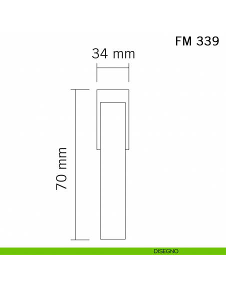 Maniglia in ferro per finestra martellina DK FM 339 Il Forgiato disegno