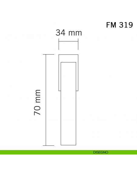 Maniglia in ferro per finestra martellina DK FM 319 Il Forgiato disegno
