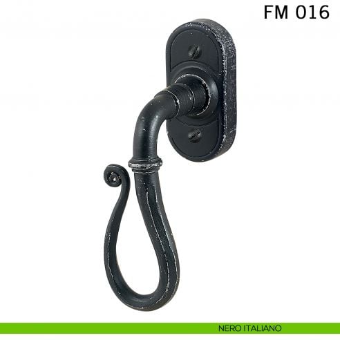 Maniglia in ferro per finestra martellina DK FM 016 Il Forgiato nero italiano