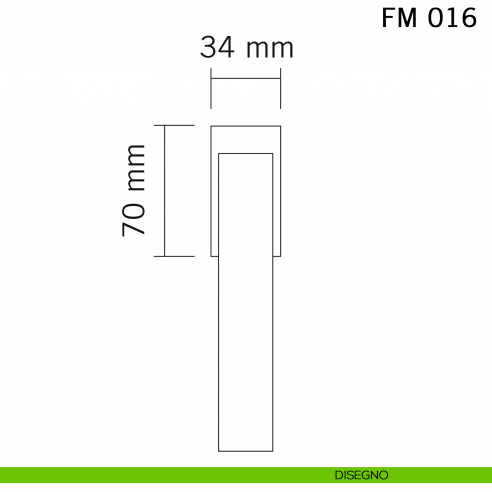 Maniglia in ferro per finestra martellina DK FM 016 Il Forgiato disegno
