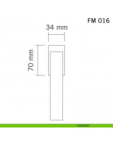 Maniglia in ferro per finestra martellina DK FM 016 Il Forgiato disegno