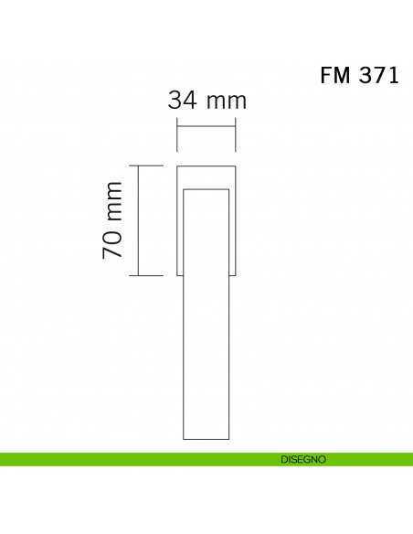 Maniglia in ferro per finestra martellina DK FM 311 Il Forgiato disegno