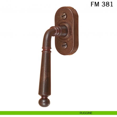 Maniglia in ferro per finestra martellina DK FM 381 Il Forgiato ruggine