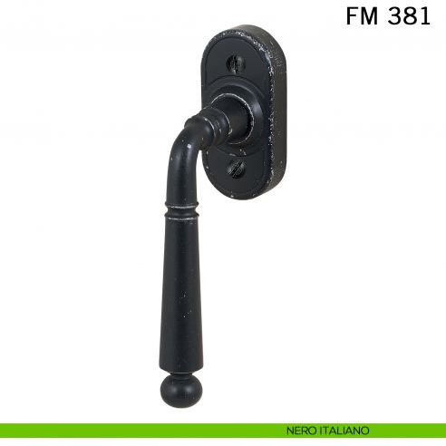 Maniglia in ferro per finestra martellina DK FM 381 Il Forgiato nero italiano