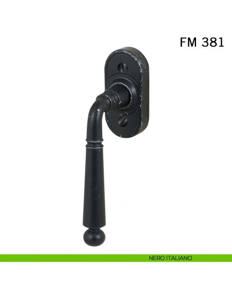 Maniglia in ferro per finestra martellina DK FM 381 Il Forgiato nero italiano