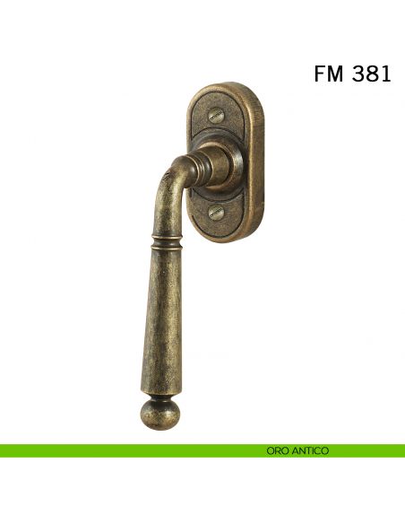 Maniglia in ferro per finestra martellina DK FM 381 Il Forgiato oro antico