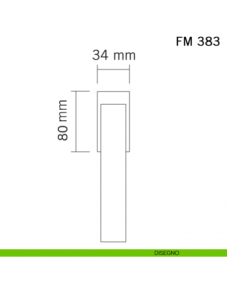 Maniglia porcellana e ferro per finestra martellina DK FM 383 Il Forgiato disegno