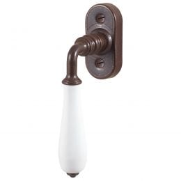 Maniglia porcellana e ferro per finestra martellina DK FM 385 Il Forgiato