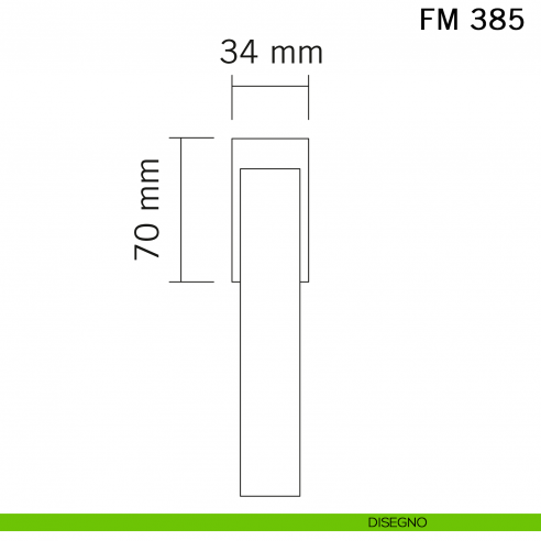 Maniglia porcellana e ferro per finestra martellina DK FM 385 Il Forgiato disegno