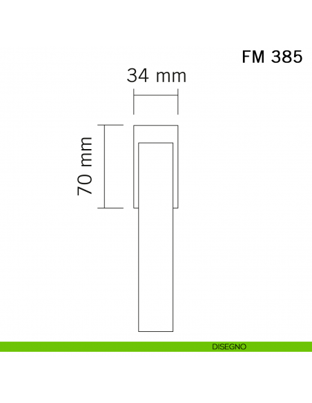 Maniglia porcellana e ferro per finestra martellina DK FM 385 Il Forgiato disegno