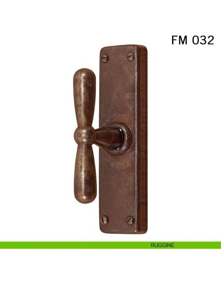 Maniglia in ferro per finestra cremonese FM 032 Il Forgiato ruggine