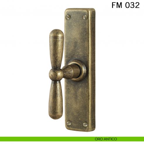 Maniglia in ferro per finestra cremonese FM 032 Il Forgiato oro antico