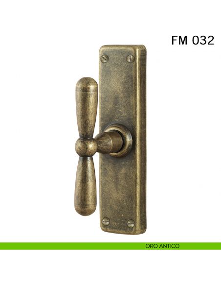 Maniglia in ferro per finestra cremonese FM 032 Il Forgiato oro antico