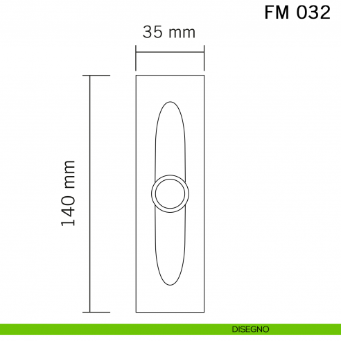 Maniglia in ferro per finestra cremonese FM 032 Il Forgiato disegno