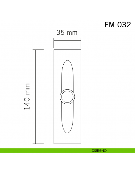 Maniglia in ferro per finestra cremonese FM 032 Il Forgiato disegno