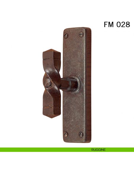 Maniglia in ferro per finestra cremonese FM 028 Il Forgiato ruggine