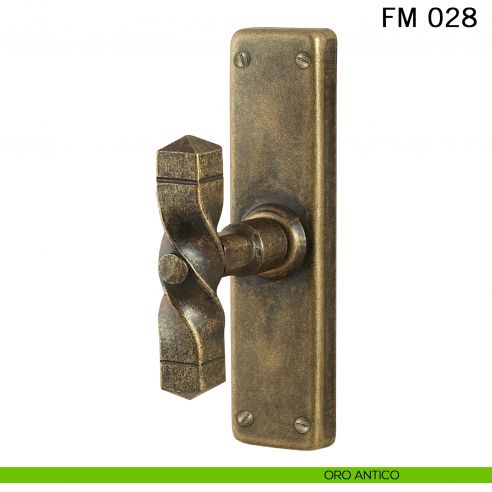 Maniglia in ferro per finestra cremonese FM 028 Il Forgiato oro antico
