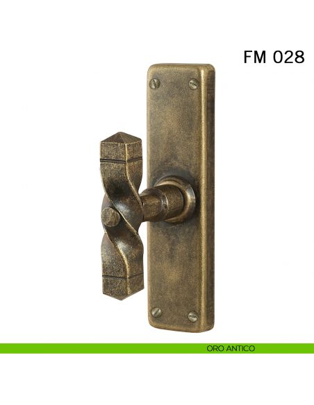 Maniglia in ferro per finestra cremonese FM 028 Il Forgiato oro antico