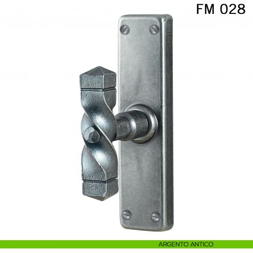 Maniglia in ferro per finestra cremonese FM 028 Il Forgiato argento antico