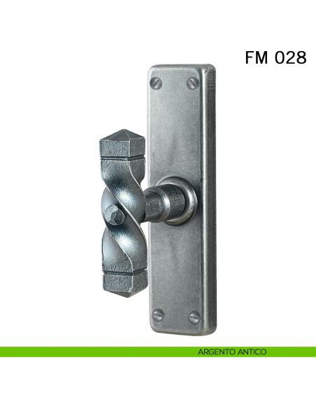 Maniglia in ferro per finestra cremonese FM 028 Il Forgiato argento antico
