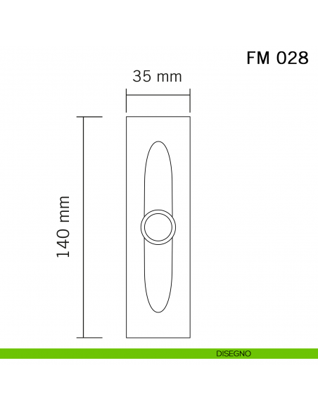 Maniglia in ferro per finestra cremonese FM 028 Il Forgiato disegno