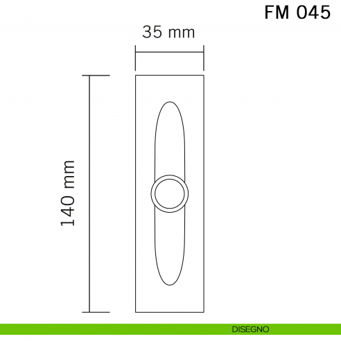 Maniglia in ferro per finestra cremonese FM 045 Il Forgiato disegno