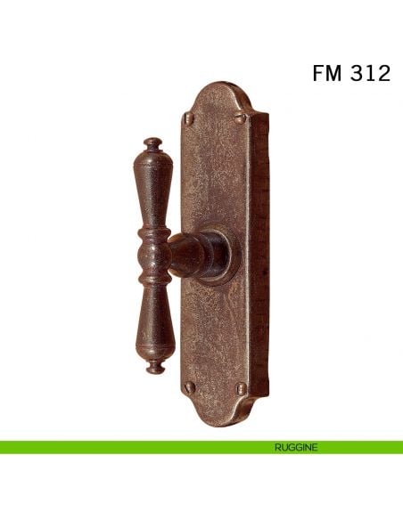 Maniglia in ferro per finestra cremonese FM 312 Il Forgiato ruggine