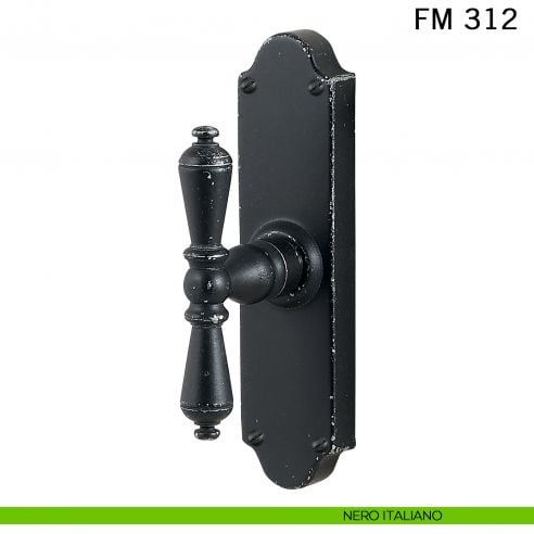 Maniglia in ferro per finestra cremonese FM 312 Il Forgiato nero italiano