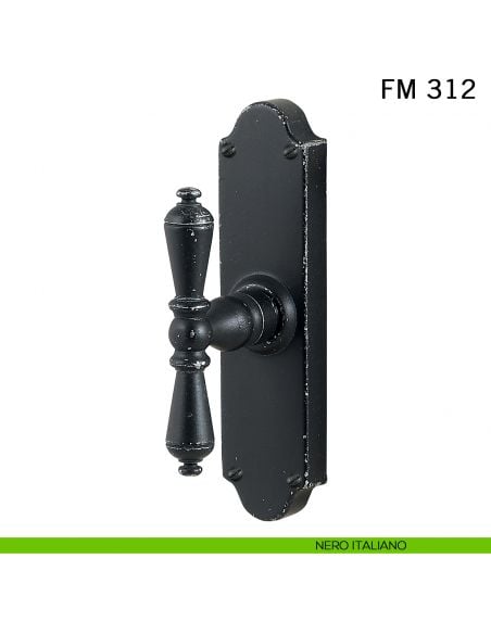 Maniglia in ferro per finestra cremonese FM 312 Il Forgiato nero italiano