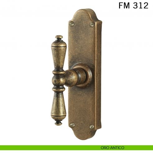 Maniglia in ferro per finestra cremonese FM 312 Il Forgiato oro antico