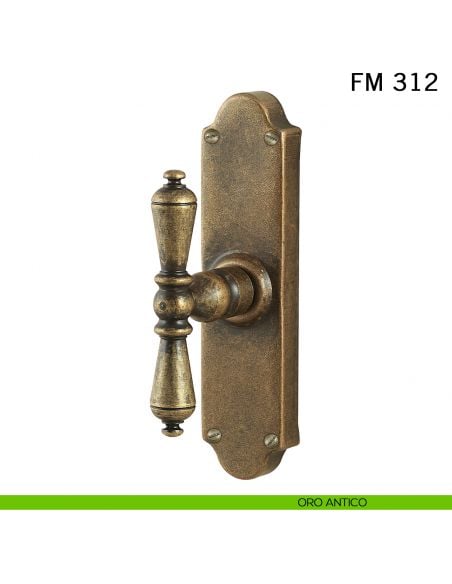Maniglia in ferro per finestra cremonese FM 312 Il Forgiato oro antico