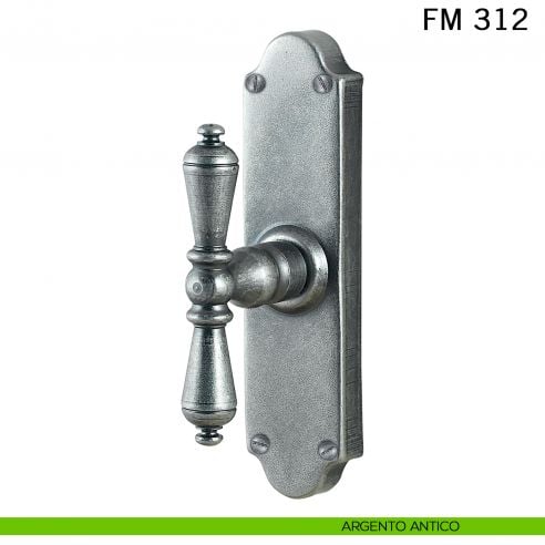 Maniglia in ferro per finestra cremonese FM 312 Il Forgiato argento antico