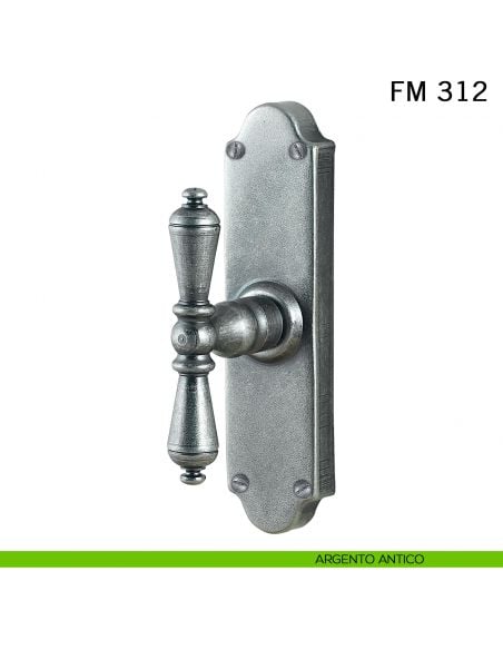 Maniglia in ferro per finestra cremonese FM 312 Il Forgiato argento antico