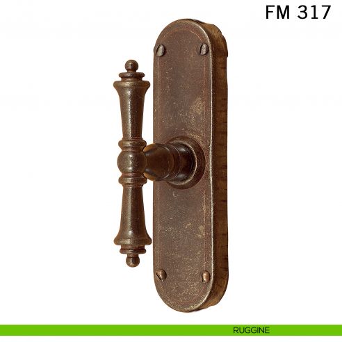 Maniglia in ferro per finestra cremonese FM 317 Il Forgiato ruggine