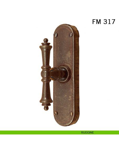 Maniglia in ferro per finestra cremonese FM 317 Il Forgiato ruggine