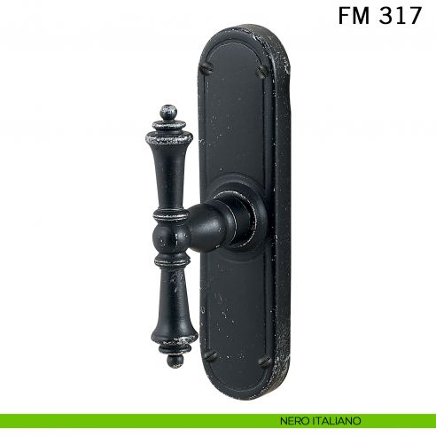 Maniglia in ferro per finestra cremonese FM 317 Il Forgiato nero italiano
