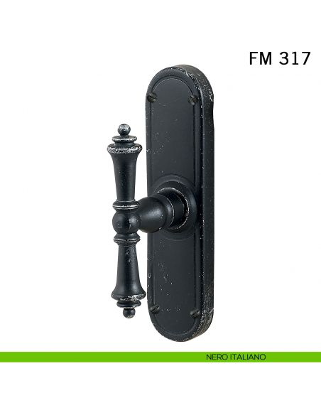 Maniglia in ferro per finestra cremonese FM 317 Il Forgiato nero italiano
