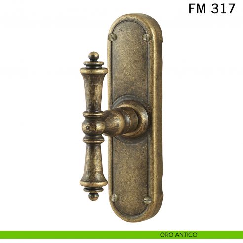 Maniglia in ferro per finestra cremonese FM 317 Il Forgiato oro antico
