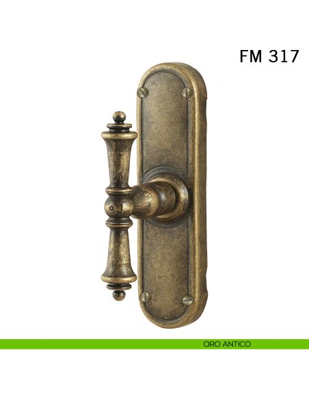 Maniglia in ferro per finestra cremonese FM 317 Il Forgiato oro antico