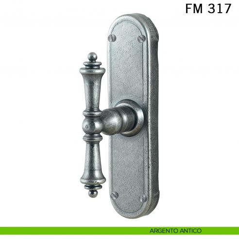 Maniglia in ferro per finestra cremonese FM 317 Il Forgiato argento antico