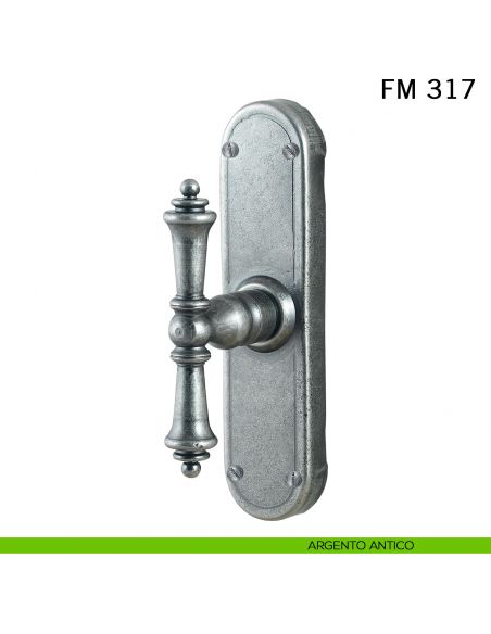 Maniglia in ferro per finestra cremonese FM 317 Il Forgiato argento antico