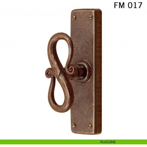 Maniglia in ferro per finestra cremonese FM 017 Il Forgiato ruggine