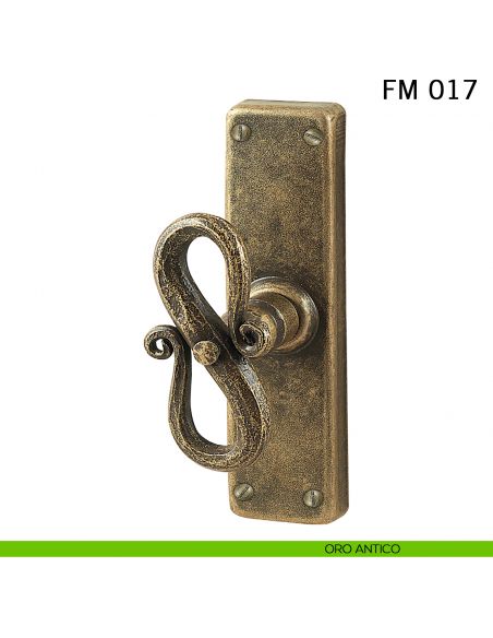 Maniglia in ferro per finestra cremonese FM 017 Il Forgiato oro antico