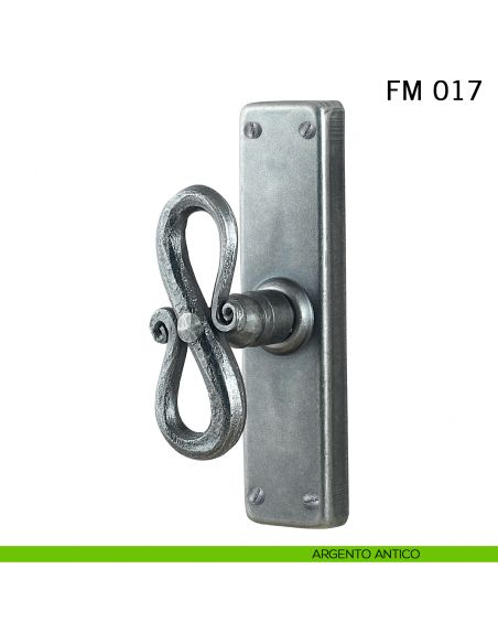 Maniglia in ferro per finestra cremonese FM 017 Il Forgiato argento antico